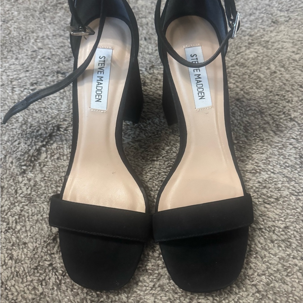 Steve Madden Black Ankle Strap Heels